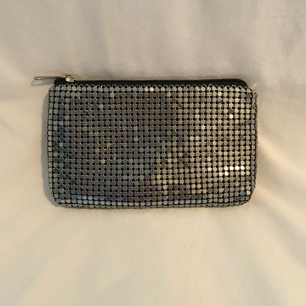 Silver clutch purse